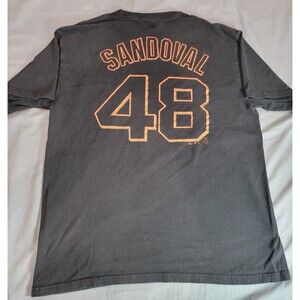 MLB Pablo Sandoval #48 San Francisco Giants T-Shirt Men’s Large Majestic Black